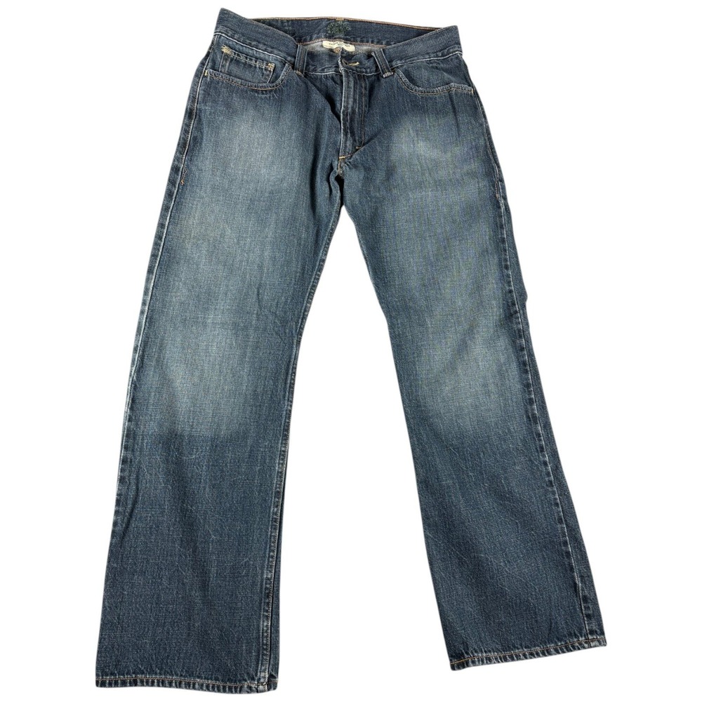 Levis 539 Vintage Eco Organic Straight Jeans Mens 33x32 Blue Washed Straight Leg
